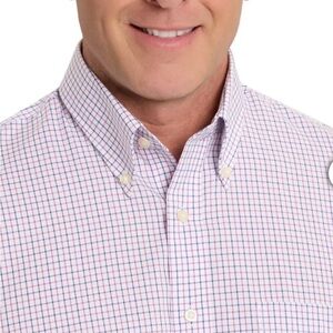 NEW Kirkland Signature Men's Checkered Dress Shirt - White and Purple